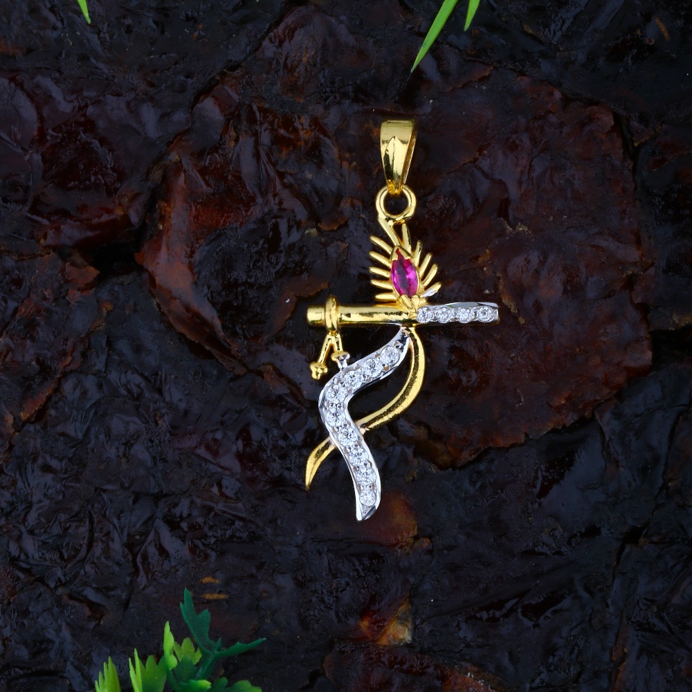 22KT CZ Gold Krishna Pendant JJ-P046