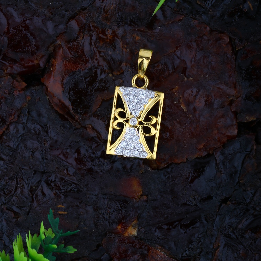 916 gold fancy cz diamond pendant jj-p045