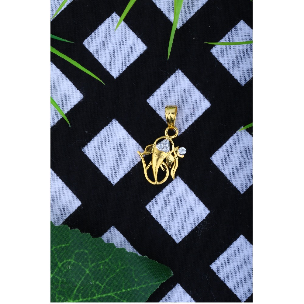 22KT Gold CZ Pendant JJ - P022