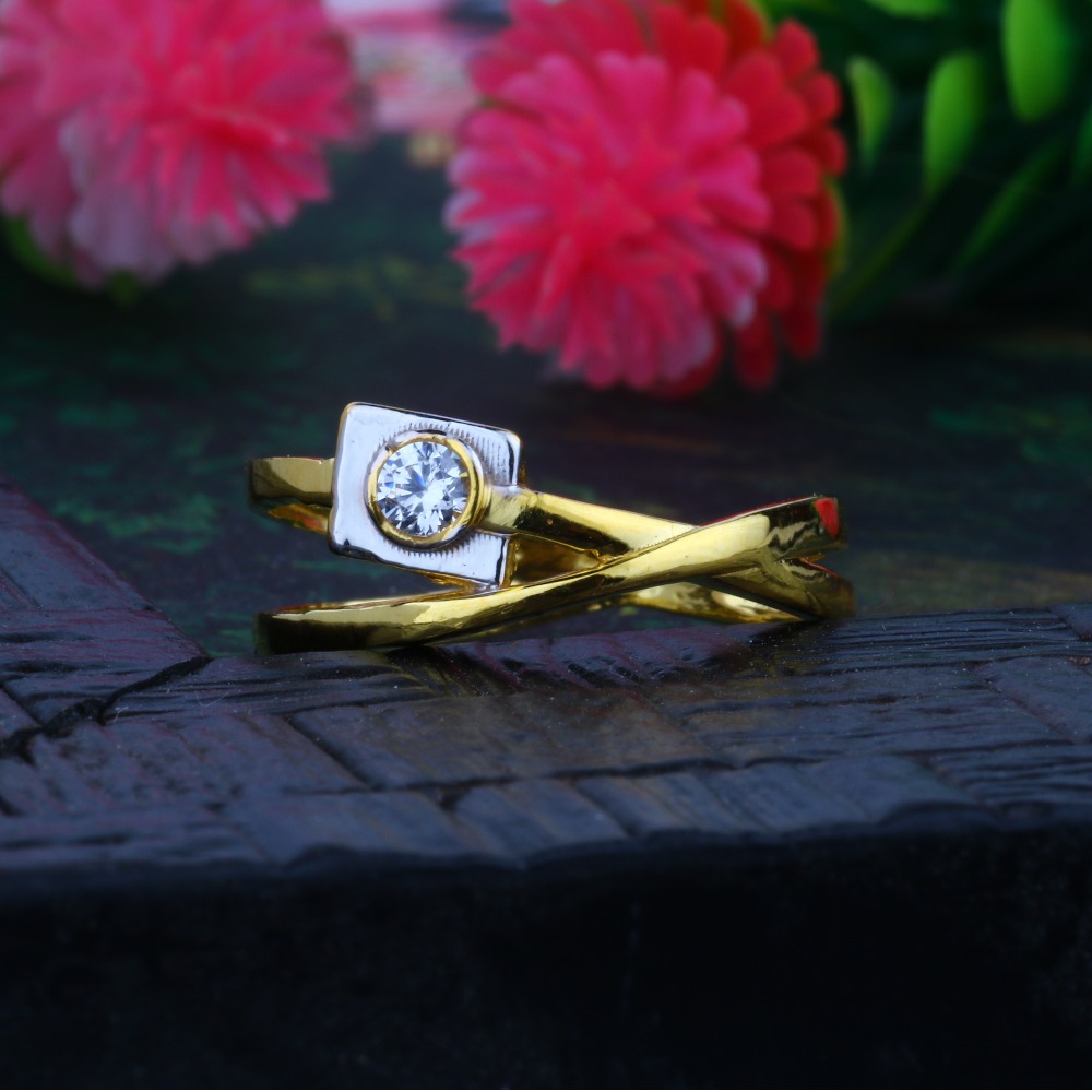 916 Plain Gold Ladies Solitaire Ring JJLR-003