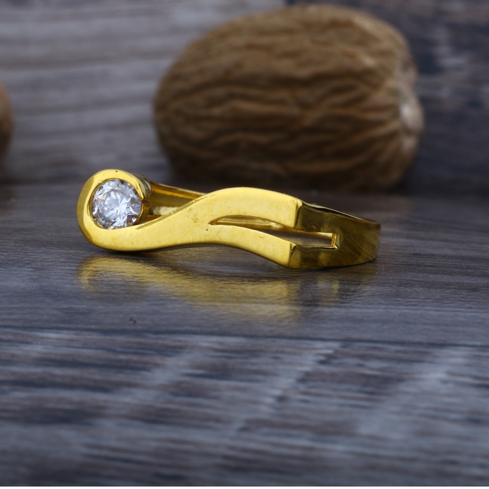 916 Plain Gold Solitaire Diamond Ring JJ-008