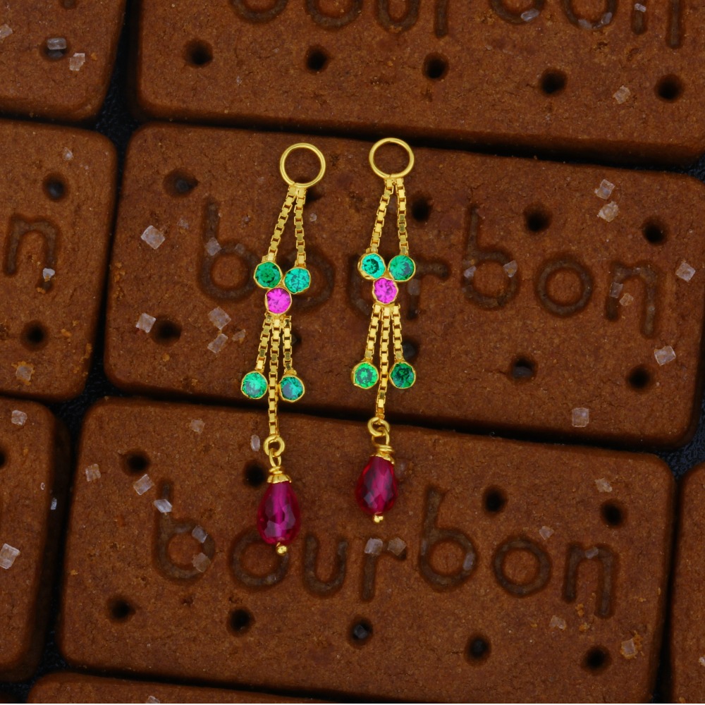 22KT Double Line Multi-Color Gold Latkan JJ-008