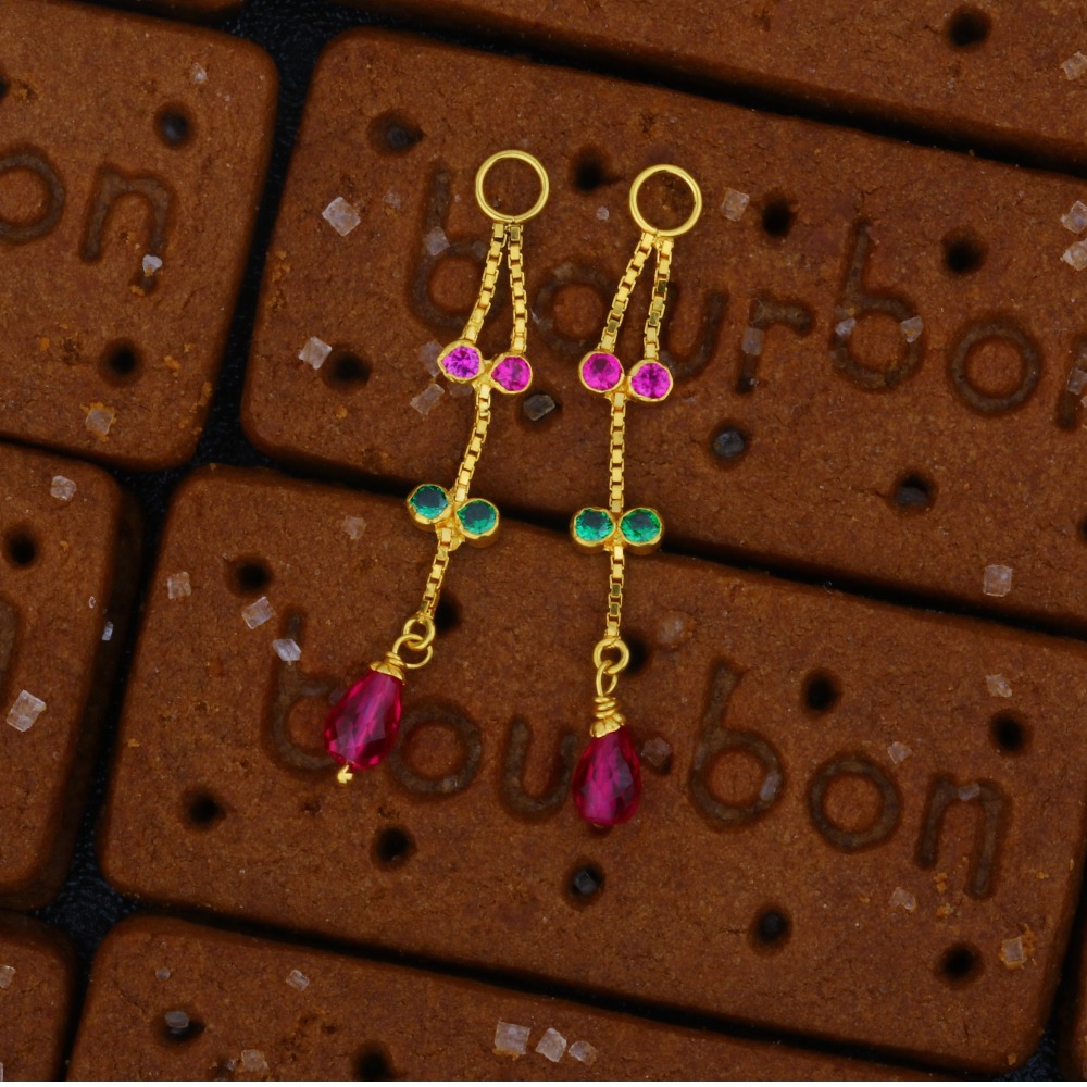 22K Gold Delicate Latkan Earrings JJ-004