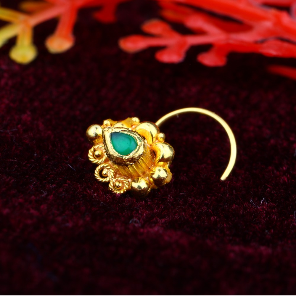 916 Gold Fancy Jadtar Nosepin JJ-019