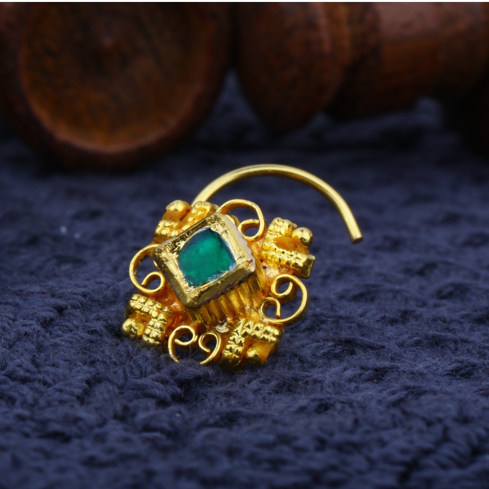 916 Gold Fancy Jadtar Nosepin JJ-006