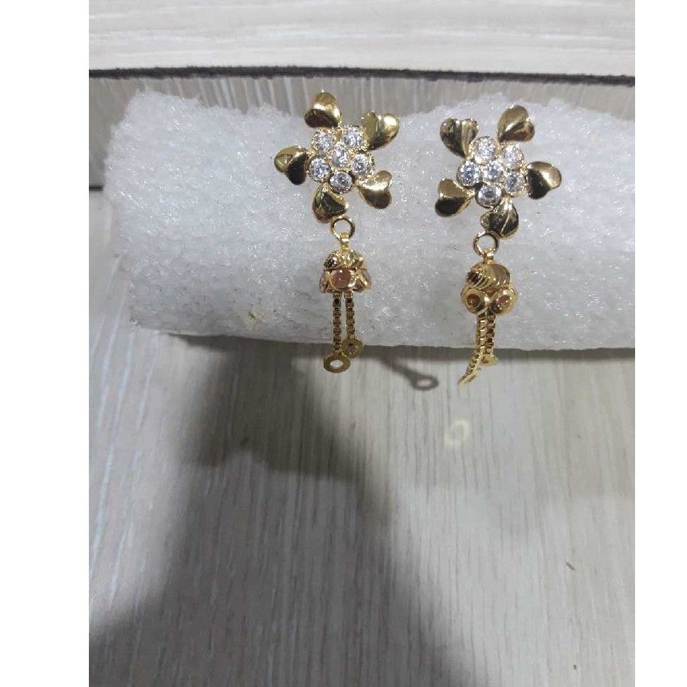 916 Gold Diamond Ladies Earring