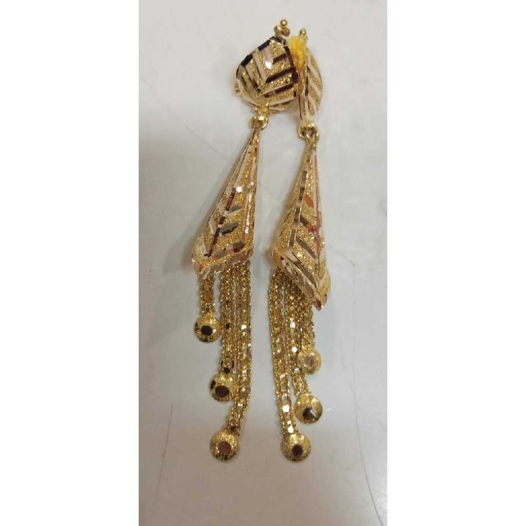 916 Gold Long Ladies Earrings