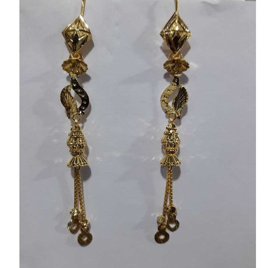 916 Long Antique Gold Ladies Earrings