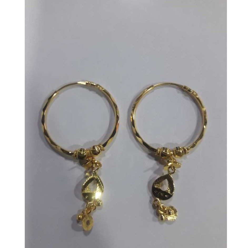 916 Gold Antique  Pipe Earrings