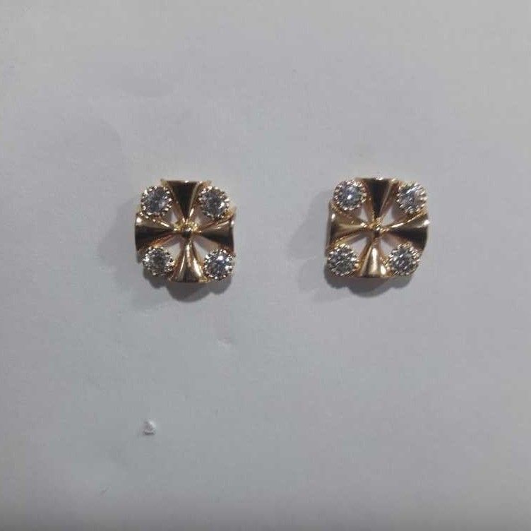 916 Gold Fancy Flower Design Earrings