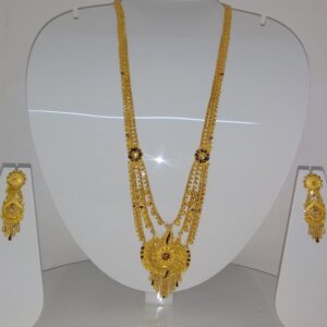 22KT Gold Stylish Long Necklace Set