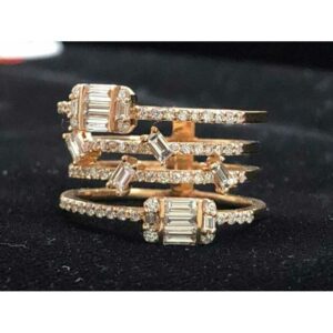 Modern 916 Gold Diamond Ring