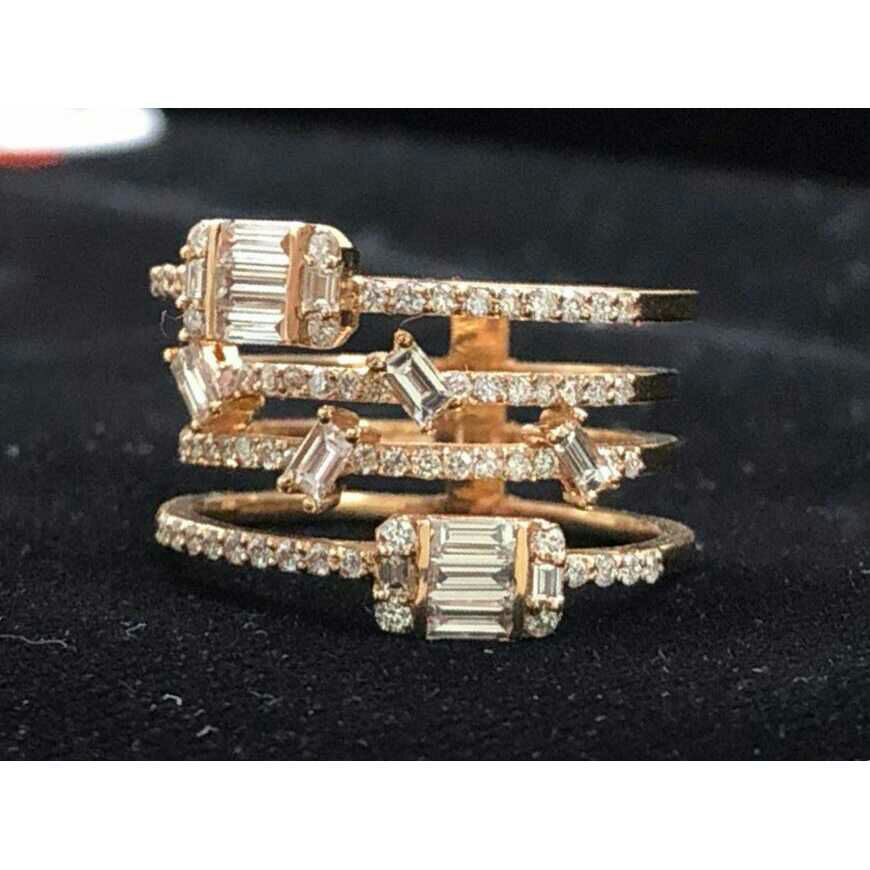 Modern 916 Gold Diamond Ring