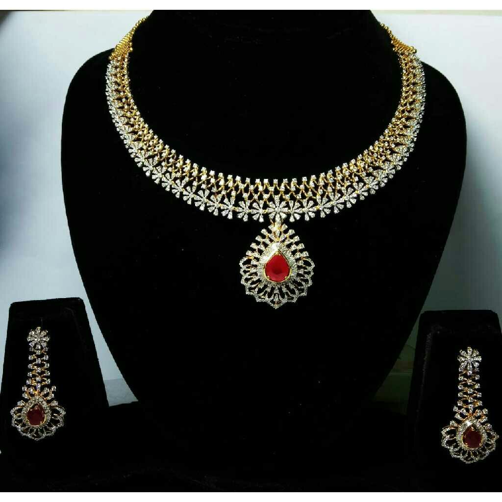 Modern 916 Gold Necklace Set