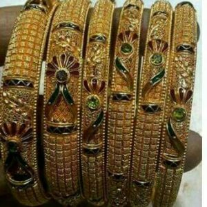 916 Gold Ladies Traditional Bangles Yellow