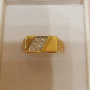 22K Gold CZ Diamond Ring For Men