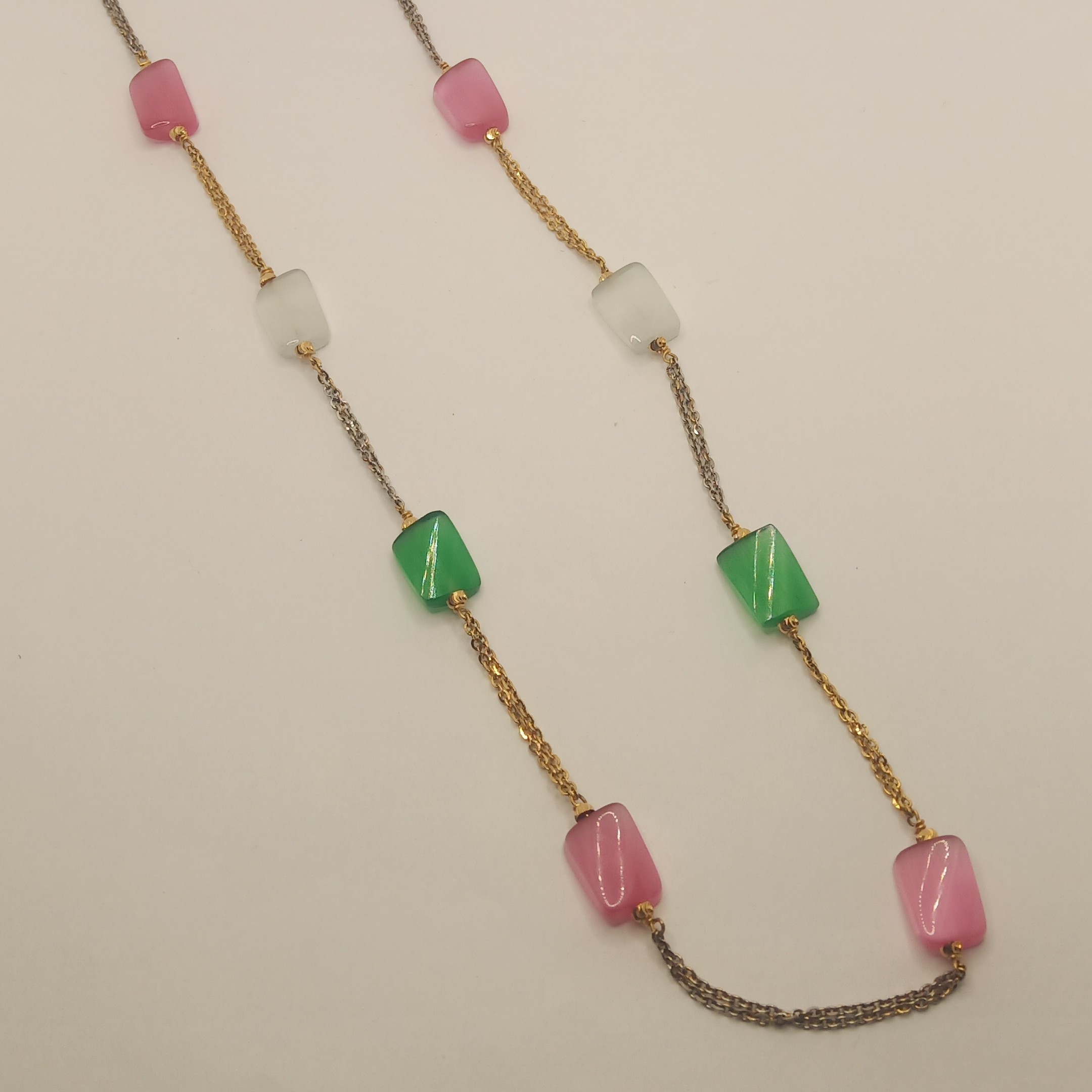22K Gold Colorful Stone Mala