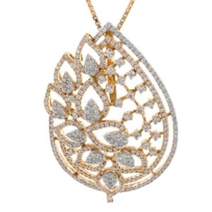 18k Rose Gold Geweldig Diamond Pendant Set