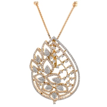 18k Rose Gold Geweldig Diamond Pendant Set