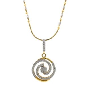 Round Sheap Pendant Set in 18k Gold And Diamond