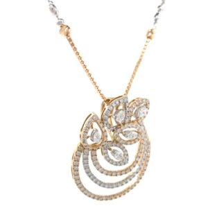 750 gold diamond unique designer pendant set