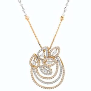 750 gold diamond unique designer pendant set