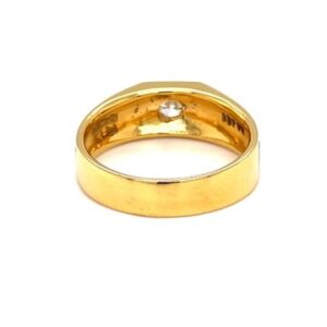 18k Gold Solitaire Ring for Men