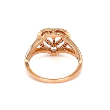 18k Gold Heart single Diamond Ring For Ladies - Image 5