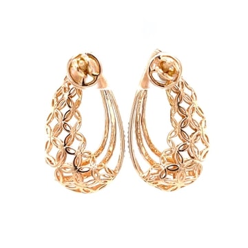 18k Gold Floral Cutout with Earrings - Image 5