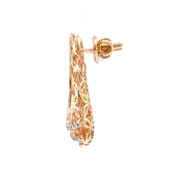 18k Gold Floral Cutout with Earrings - Image 4