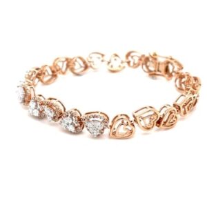 18k Rose Gold Diamond Modern Bracelet