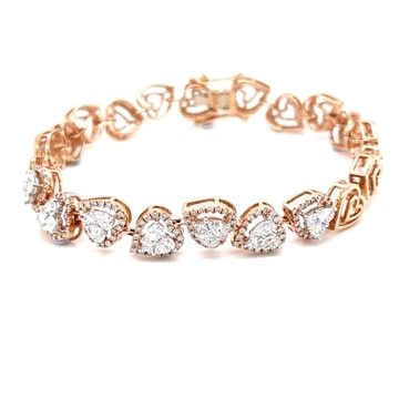 18k Rose Gold Diamond Modern Bracelet - Image 2