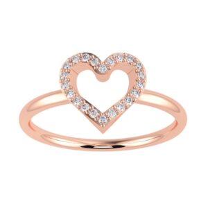 18KT Rose Gold Heart Shape Cad Ring