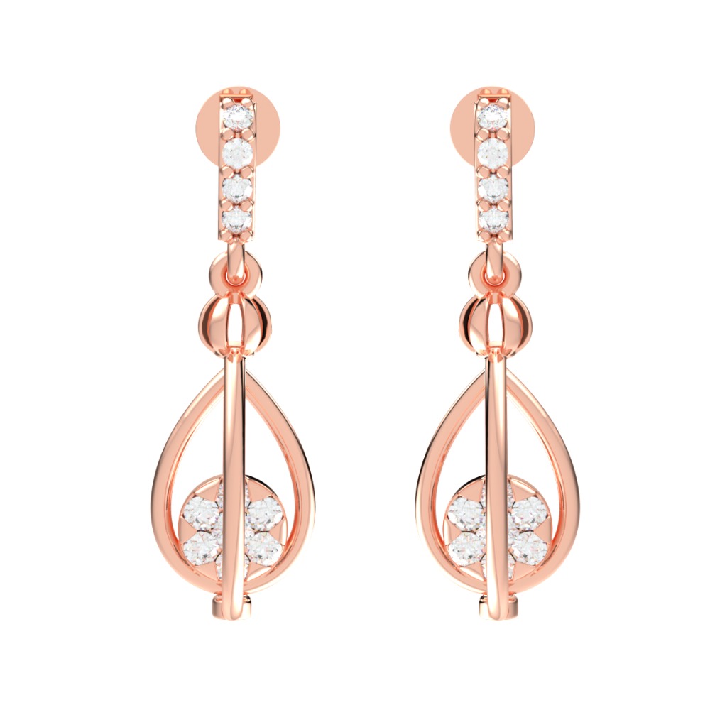 18KT Rose Gold Stylish Cad Design Earring