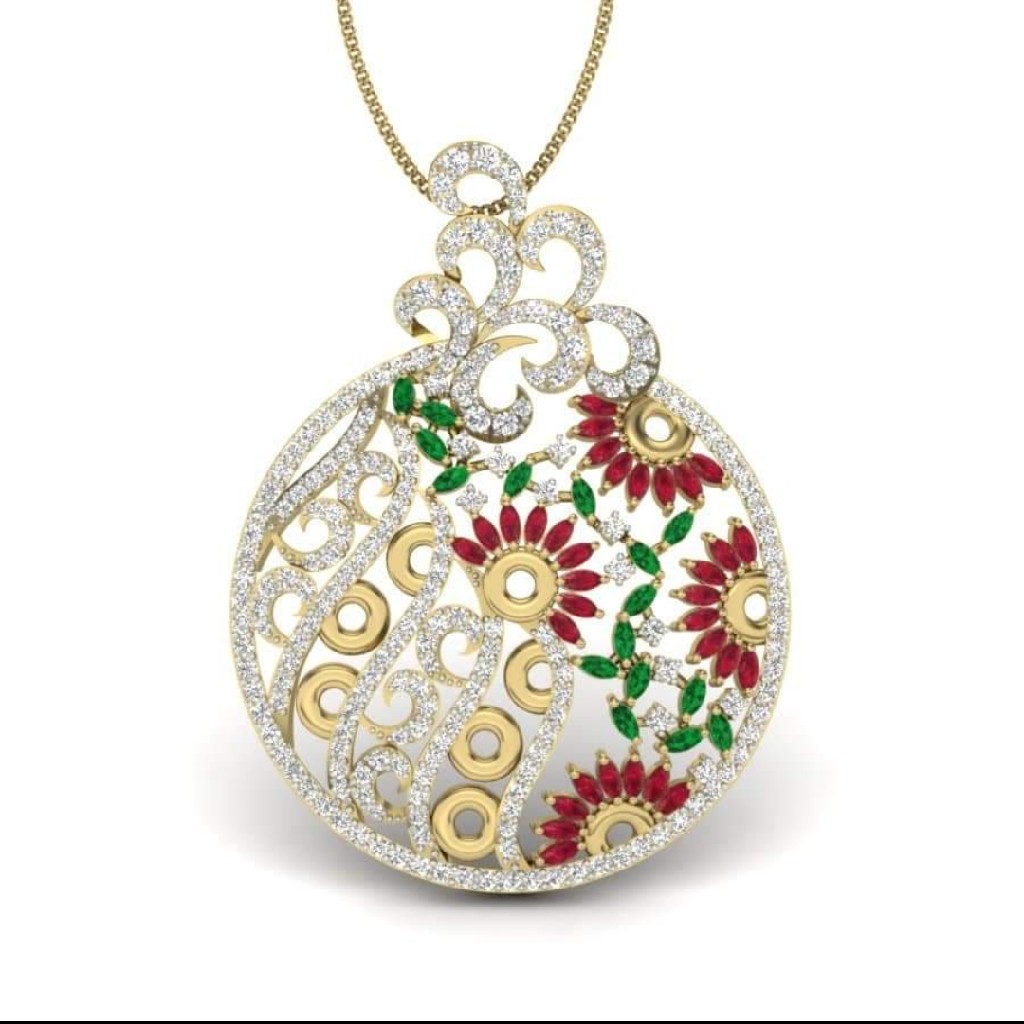 18k gold fancy pendant KL8089