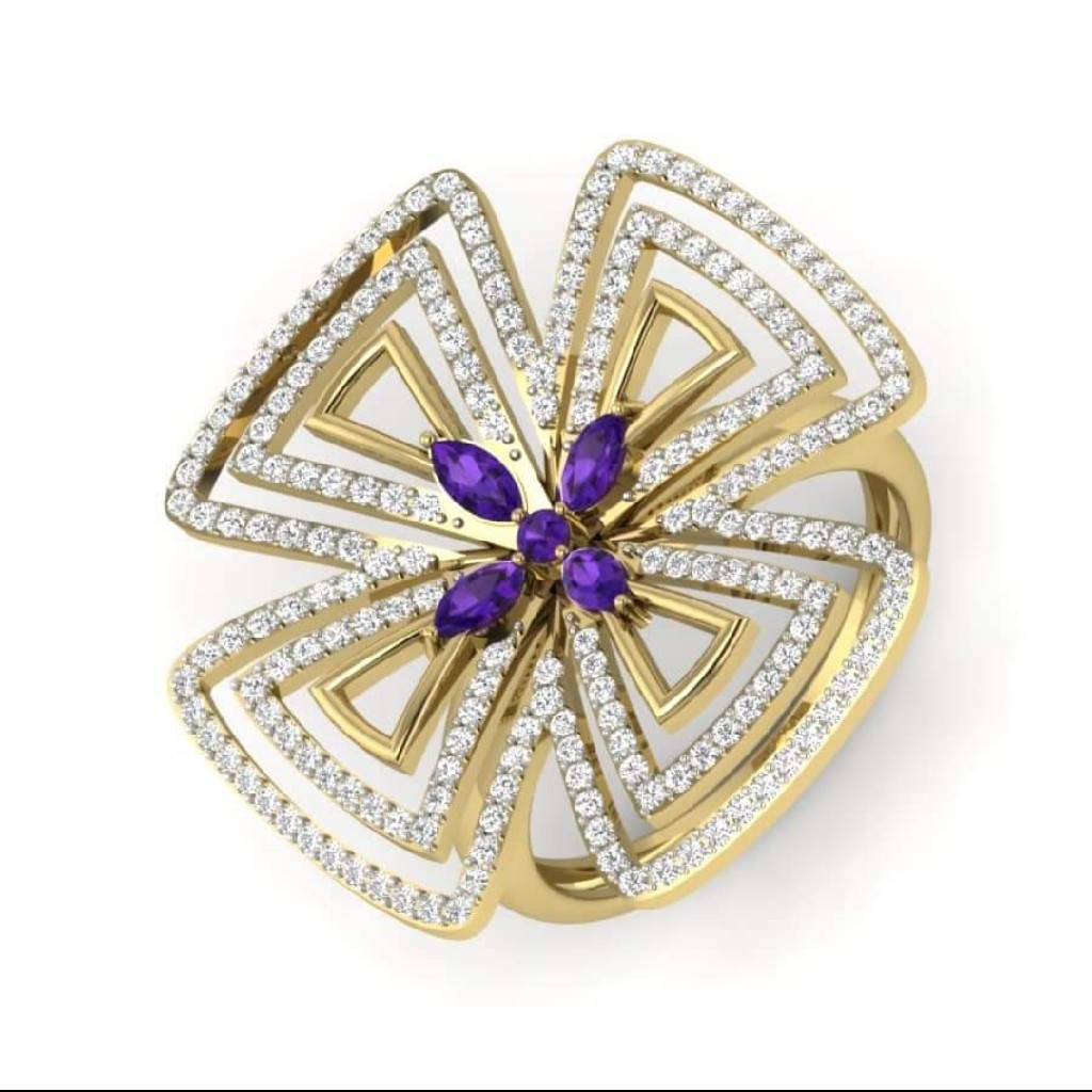 18k gold fancy ladies ring