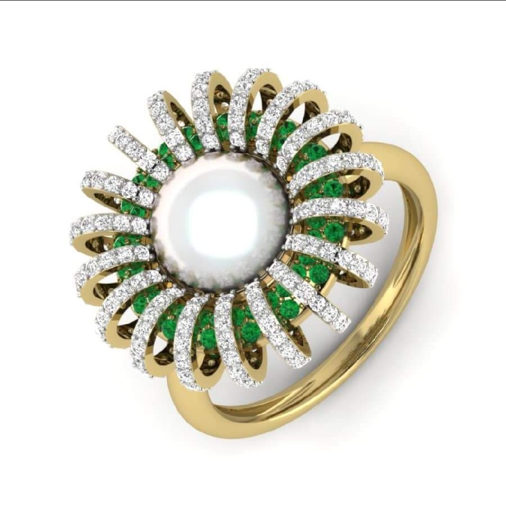 18k gold fancy ladies ring ET1122