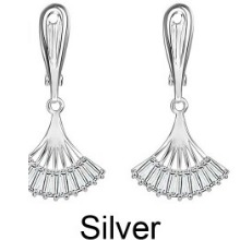 American Diamond Fashionable Drop Earrings Silver