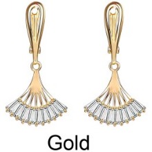 American Diamond Fashionable Drop Earrings Gold