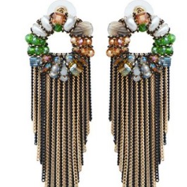 Onyx Multicolor Designer Chain Drop Earrings