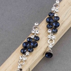 Crystal Elements Blue Platinum Plated Drop Earrings