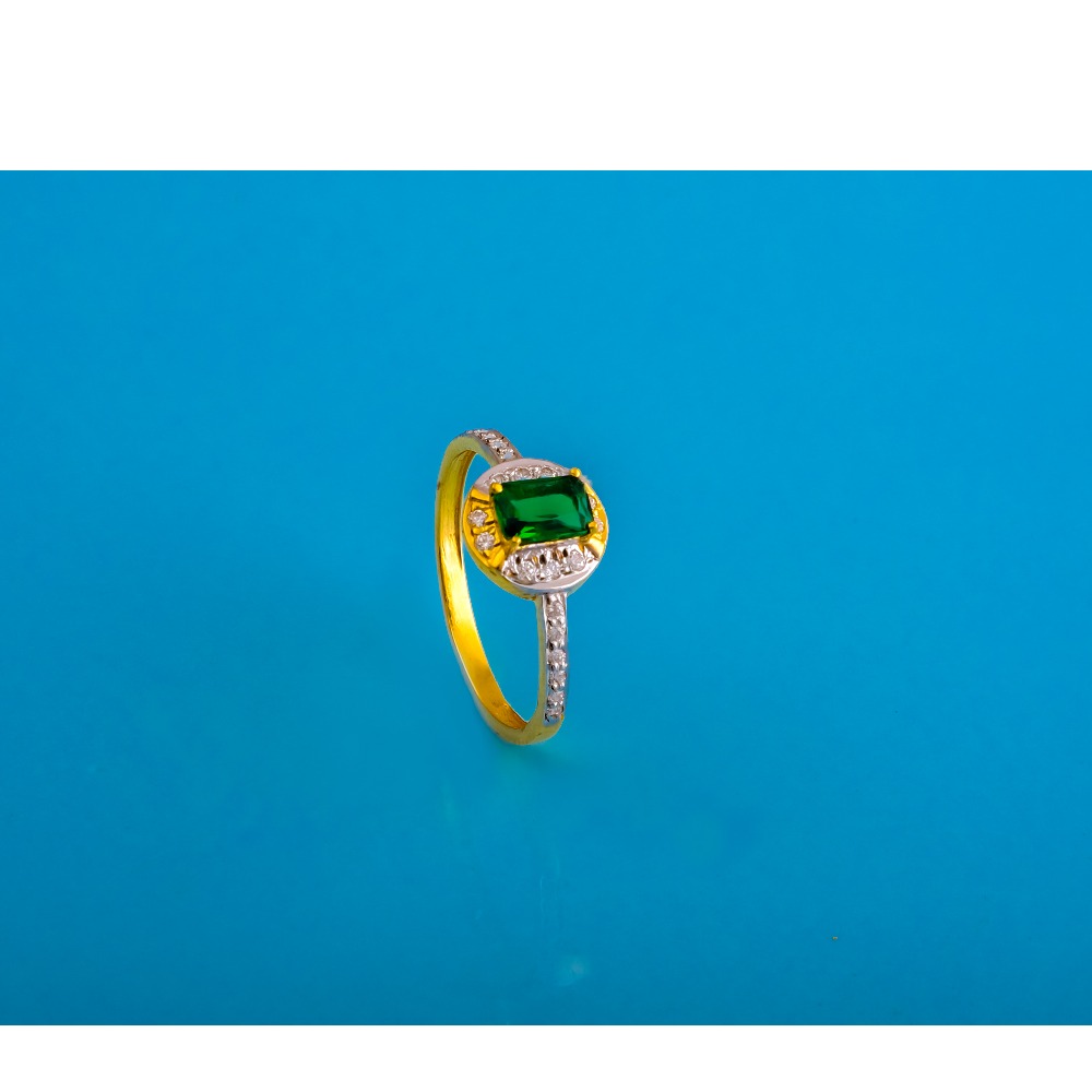 916 gold cz colour stone ladies ring