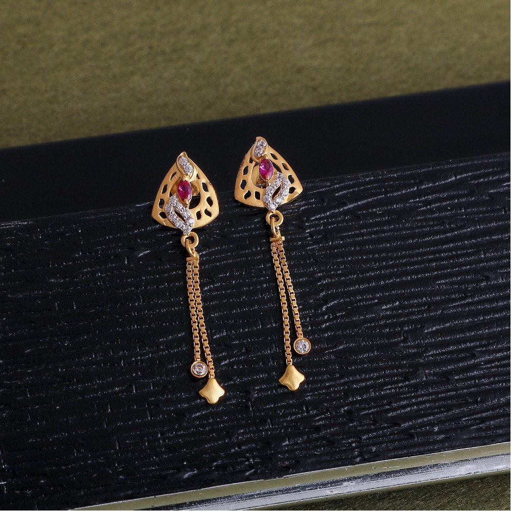916 gold cz earring