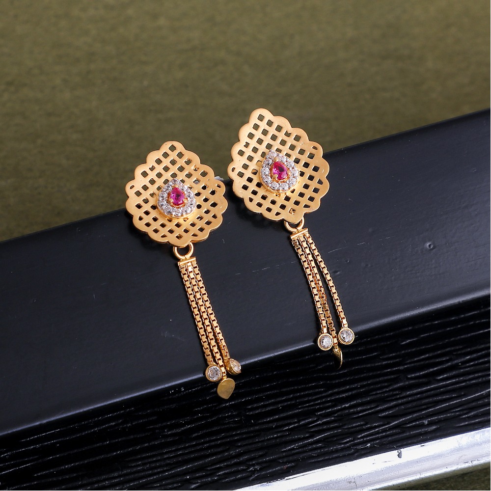916 gold cz earring