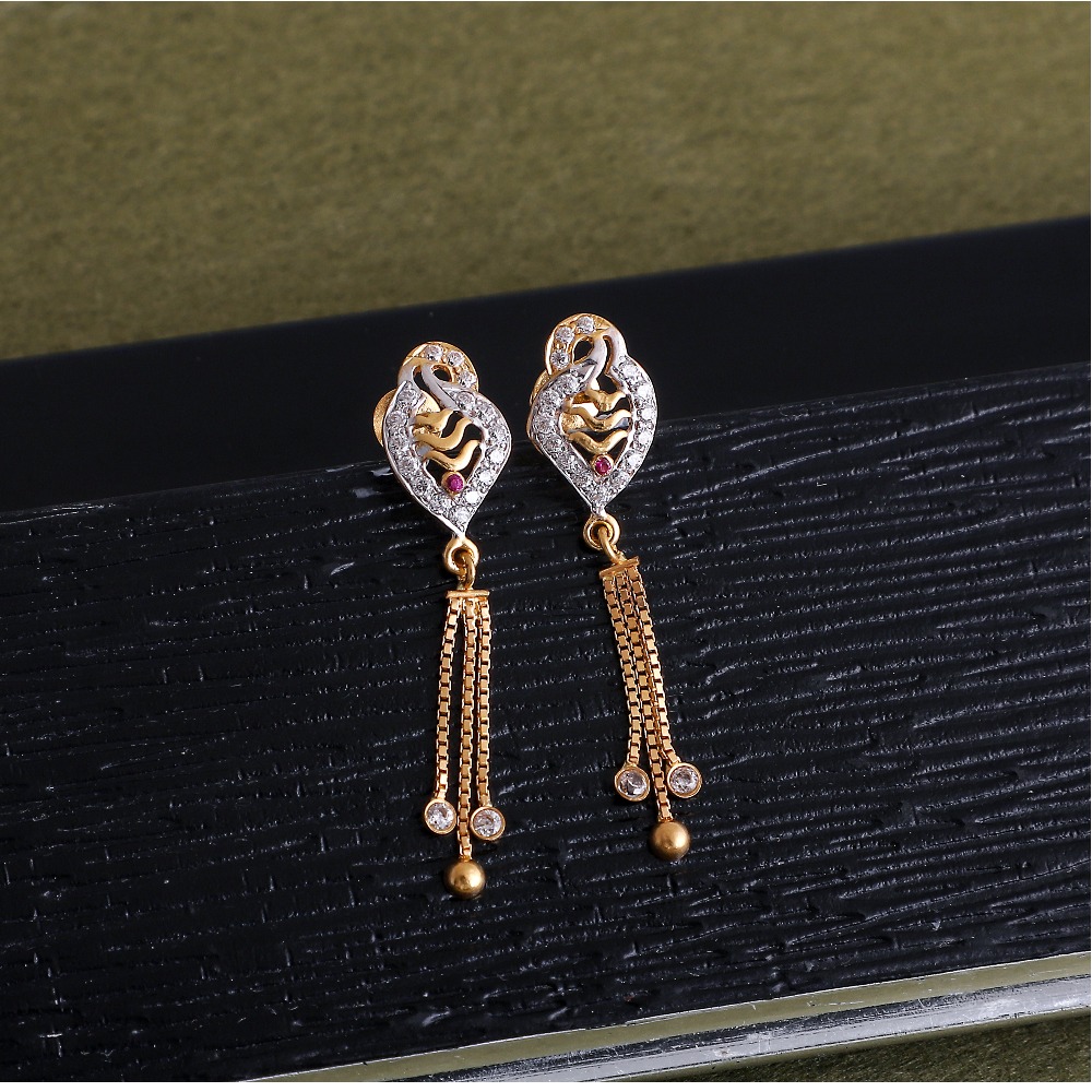916 gold cz design earring