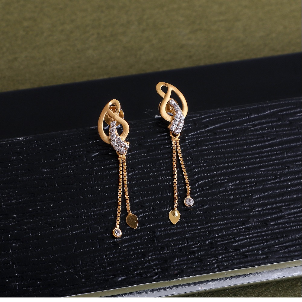 916 gold cz design hallmark earring
