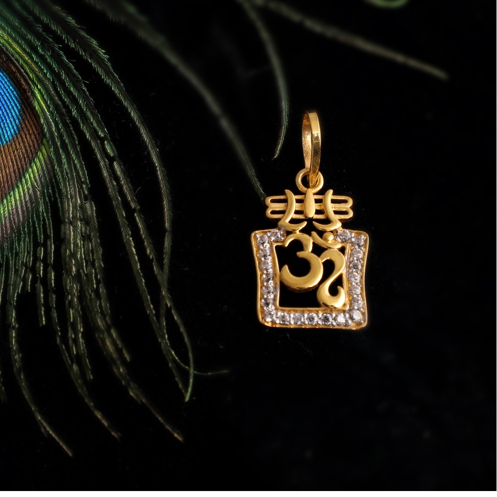 916 gold cz god design Pendant