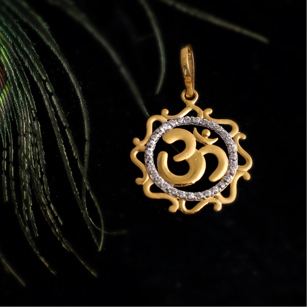 916 gold cZ design pendant