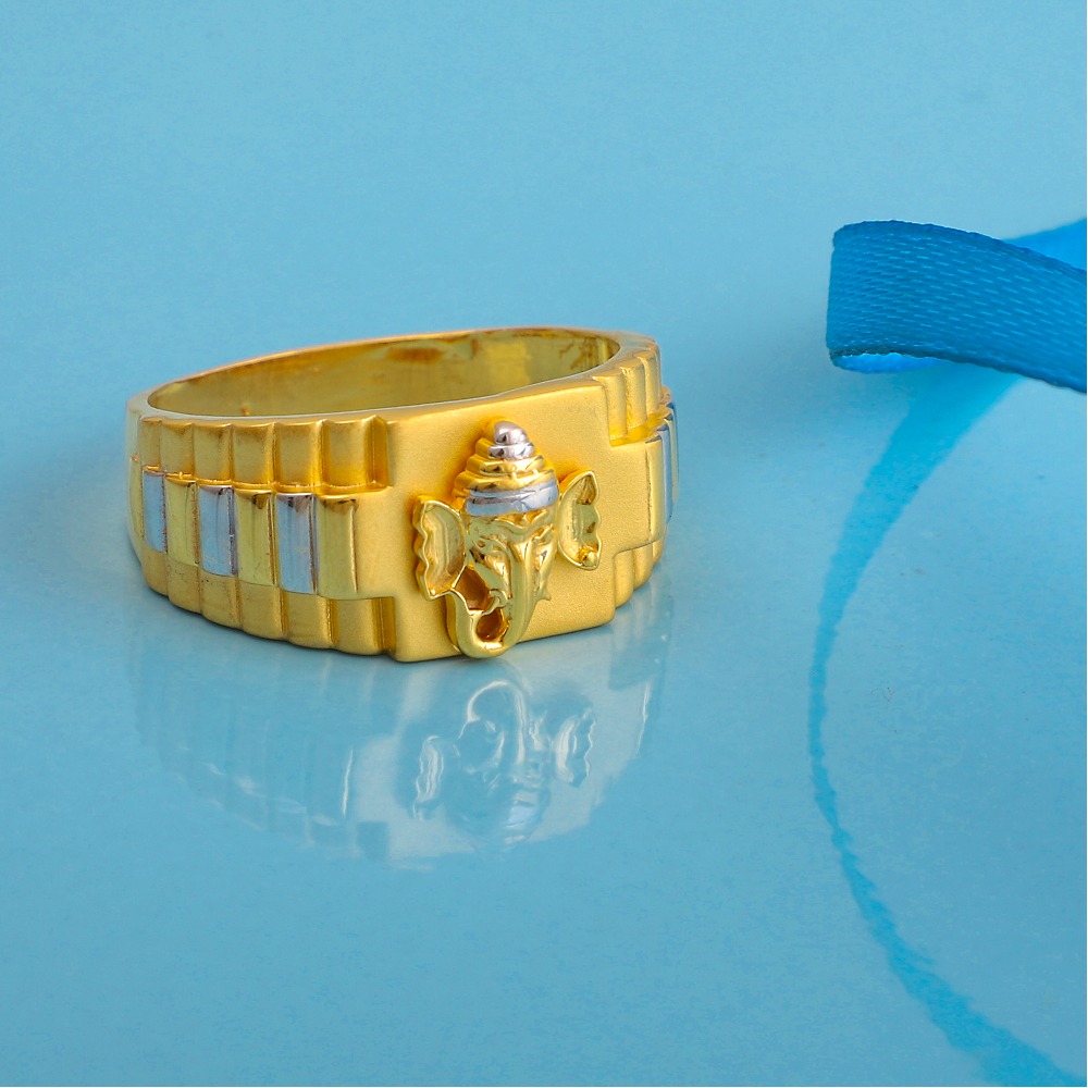 916 gold plain design gents ring