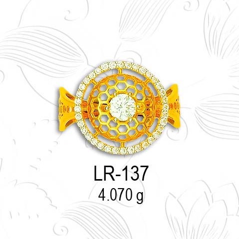 22KT Gold Retro CZ Diamond Ladies Ring LR-137